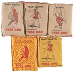 CAPTAIN MARVEL & MARVEL FAMILY TOSS BAG LOT.