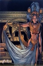 WITCHBLADE AZTEC TRADING CARD ORIGINAL ART BY MICHAEL TURNER.