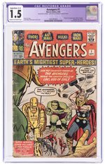 AVENGERS #1 SEPTEMBER 1963 CGC RESTORED SLIGHT/MODERATE (C-2) 1.5 FAIR/GOOD (FIRST AVENGERS).