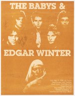 THE BABYS & EDGAR WINTER SIGNED 1980 CONCERT POSTER.