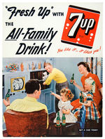 “FRESH UP WITH 7-UP/THE ALL FAMILY DRINK” STANDEE.