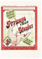 1936 WOLVERINE GUM STRANGE TRUE STORIES CARD WRAPPER.