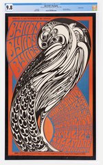 THE BYRDS, MOBY GRAPE 1967 FILLMORE & WINTERLAND CONCERT POSTER BG-57 WES WILSON ART CGC 9.8 NM/MINT.