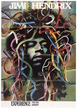 JIMI HENDRIX EXPERIENCE ICONIC 1969 GERMAN CONCERT POSTER FEATURING ART BY GUNTHER KIESER.