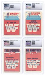 1986 SCANLENS WWF PRO WRESTLING COMPLETE CARD SET CGC GRADED.