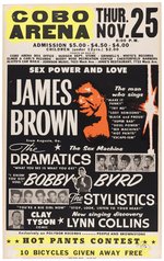 JAMES BROWN "SEX, POWER AND LOVE" THANKSGIVING 1971 DETROIT, MI GLOBE CONCERT POSTER.