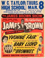 JAMES BROWN FAMOUS FLAMES 1962 VIRGINIA SEGREGATED HIGH SCHOOL CONCERT POSTER.