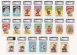 1985 TOPPS GARBAGE PAIL KIDS SERIES 1 GLOSSY COMPLETE STICKER SET CGC GRADED W/A PRISTINE 10 CARD.