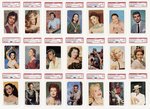 1953 MOTHER'S COOKIES MOVIE STAR PARTIAL CARD SET PSA GRADED.