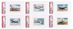 1940s WINGS CIGARETTES MODERN AIRPLANES FIRST SERIES "NO LETTER" PARTIAL CARD SET PSA GRADED.