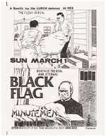 BLACK FLAG, MINUTEMEN 1981 LOS ANGELES, CA PUNK CONCERT FLYER RAYMOND PETTIBON ART.