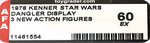 STAR WARS (1978) - "3 NEW ACTION FIGURES" DANGLER DISPLAY AFA 60 EX.