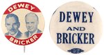 PAIR OF 1944 DEWEY AND BRICKER BUTTONS, INCLUDING JUGATE.