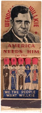 GRAPHIC WENDELL WILLKIE PORTAIT MATCHBOOK.