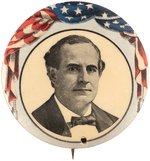 BRYAN 1900 DRAPED FLAG PORTRAIT BUTTON.