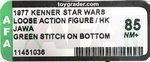 STAR WARS (1977) - LOOSE ACTION FIGURE/HK JAWA AFA 85 NM+ (GREEN STITCH ON BOTTOM).