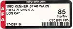 STAR WARS: RETURN OF THE JEDI (1983) - LOGRAY 77 BACK-A AFA 85+ Y-NM+.