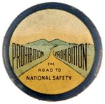 "PROHIBITION THE ROAD TO NATIONAL SAFETY" BUTTON.