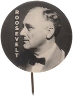 STRIKING REAL PHOTO ROOSEVELT PROFILE PORTRAIT BUTTON HAKE #33.