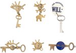 COLLECTION OF WILLKIE "KEY" MOTIF PINS.