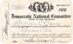 WILSON & MARSHALL JUGATE DEM. NATIONAL COMMITTEE 1916 MEMBERSHIP CARD.