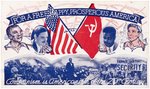 BROWDER & FORD JUGATE COMMUNIST PARTY "FOR A FREE, HAPPY, PROSPEROUS AMERICA" POSTCARD.