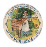 "HORLICK'S" MALTED MILK WHITE RIM MIRROR.