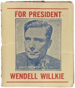 WENDELL WILLKIE FOR PRESIDENT PORTRAIT MATCH BOOK.