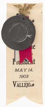 ROOSEVELT ROUGH RIDER "WELCOME TO THE PRESIDENT" SINGLE DAY EVENT RIBBON.