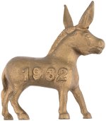 "VICTORY WITH ROOSEVELT 1932" METAL DONKEY STATUE.