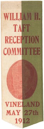 TAFT RECEPTION COMMITTEE 1912 NJ PORTRAIT RIBBON.