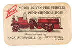 "KNOX MOTOR DRIVEN FIRE VEHICLES" MIRROR.