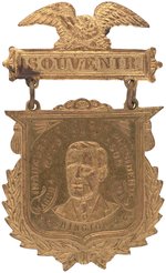 BRASS WILSON 1913 INAUGURATION SOUVENIR BADGE.