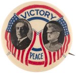 WILSON AND PERSHING WWI "VICTORY PEACE" JUGATE BUTTON HAKE #96.