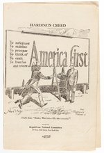 "HARDING'S CREED: AMERICA FIRST" 1920 CAMPAIGN PAMPHLET.