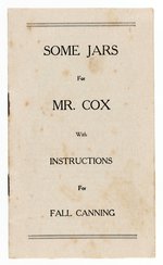 "SOME JARS FOR MR. COX" ANTI-COX 1920 CAMPAIGN BOOKLET.