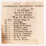 CASS & BUTLER KENTUCKY 1848 CAMPAIGN BALLOT.