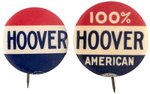 PAIR OF HERBERT HOOVER CAMPAIGN BUTTONS.