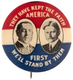 WILSON AND MARSHALL 1916 "AMERICA FIRST" JUGATE BUTTON HAKE #11.