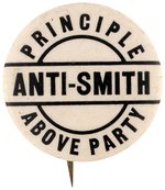 HOOVER: PRINCIPLE ABOVE PARTY ANTI-SMITH BUTTON.