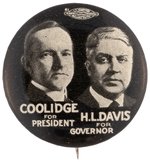 COOLIDGE & DAVIS OHIO COATTAIL PORTRAIT BUTTON HAKE #46.