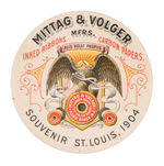 WORLD'S FAIR ISSUE "MITTAG & VOLGER INKED RIBBONS/CARBON PAPERS" MIRROR.