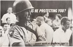 SNCC "IS HE PROTECTING YOU?" ICONIC CIVIL RIGHTS POSTER WITH DANNY LYON PHOTO.