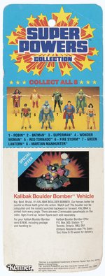 SUPER POWERS COLLECTION (1986) - SUPERMAN ACTION FIGURE ON CANADIAN 8 BACK SMALL CARD.