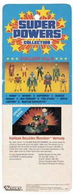 SUPER POWERS COLLECTION (1986) - WONDER WOMAN ACTION FIGURE ON CANADIAN 8 BACK SMALL CARD.