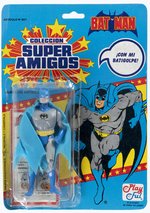 SUPER AMIGOS (POWERS) COLLECTION (1989) - PLAYFUL BATMAN FIGURE ON ARGENTINIAN CARD.