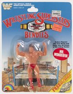 LJN WRESTLING SUPERSTARS BENDIES (1985) - MR. WONDERFUL CARDED FIGURE.