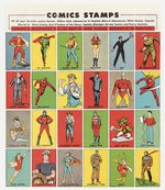 CAPTAIN MARVEL/FAWCETT CHARACTERS "COMICS STAMPS" SHEET.