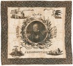 HENRY CLAY HARRY OF THE WEST PORTRAIT BANDANA WITH OUTSTANDING CAMPAIGN MOTIFS.