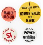 NORMAN MAILER NY MAYORAL BUTTON QUARTET.